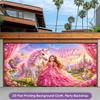 2D Flat Backdrop1pc Princess Unicorn Fairy Tale Scene Backdrop Banner Polyester Backdrop For Living Room Bedroom Office Decor Outdoor Decor