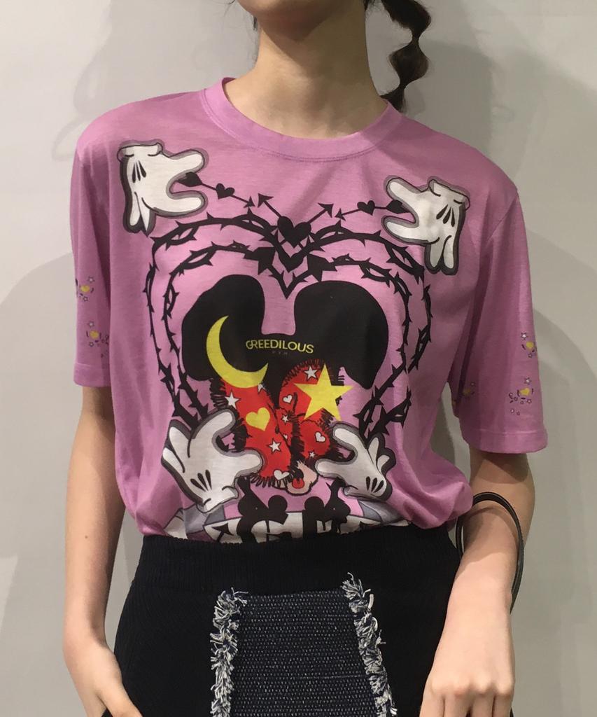 GREEDILOUS Pink One-Point T-Shirt
