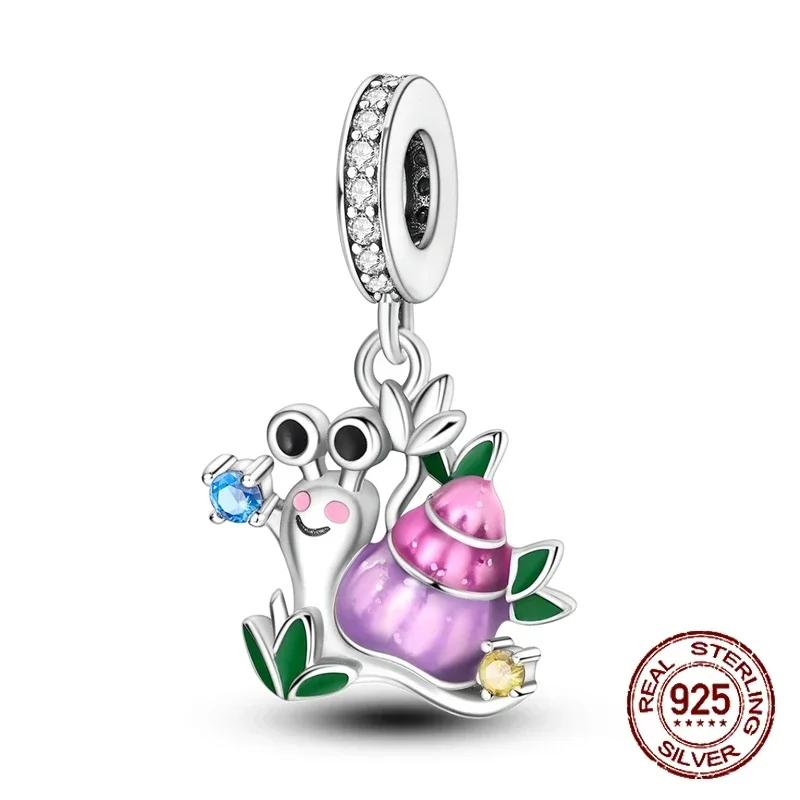 Copper Flowers Butterfly Creative Garden Mushroom Snail Charms Beads Fit Original Bracelets Diy Jewelry