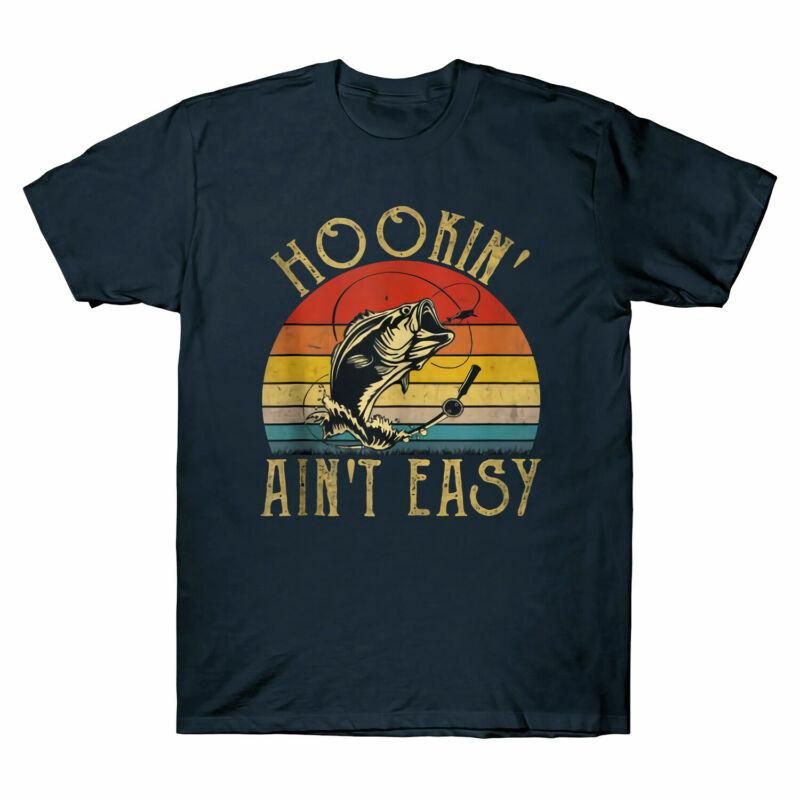 Hookin Cotton Easy Unisexs Shirt Tee Shirt Funny Aint Fishing Vintage T Lover