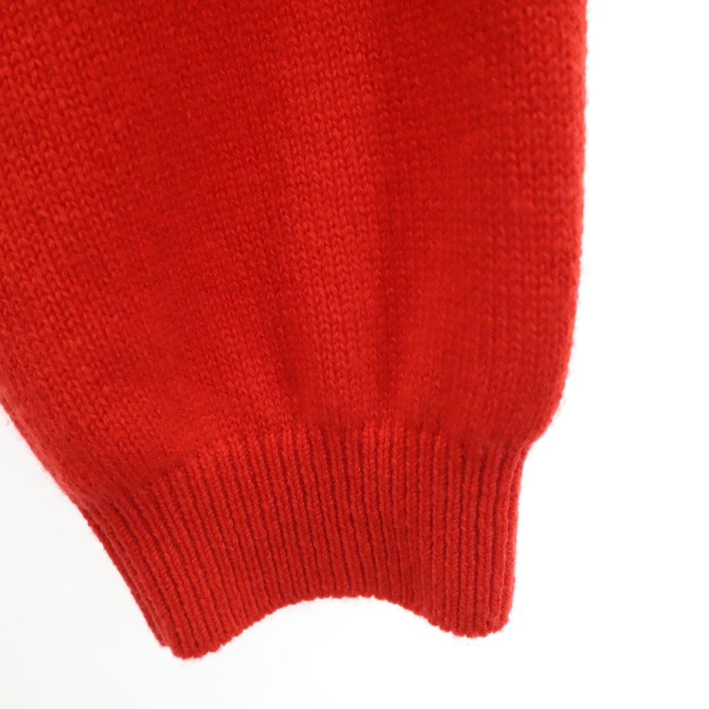 HERMES Made in Italy Cashmere Blend Long sleeve Mock neck sweater 34 Red Women Used