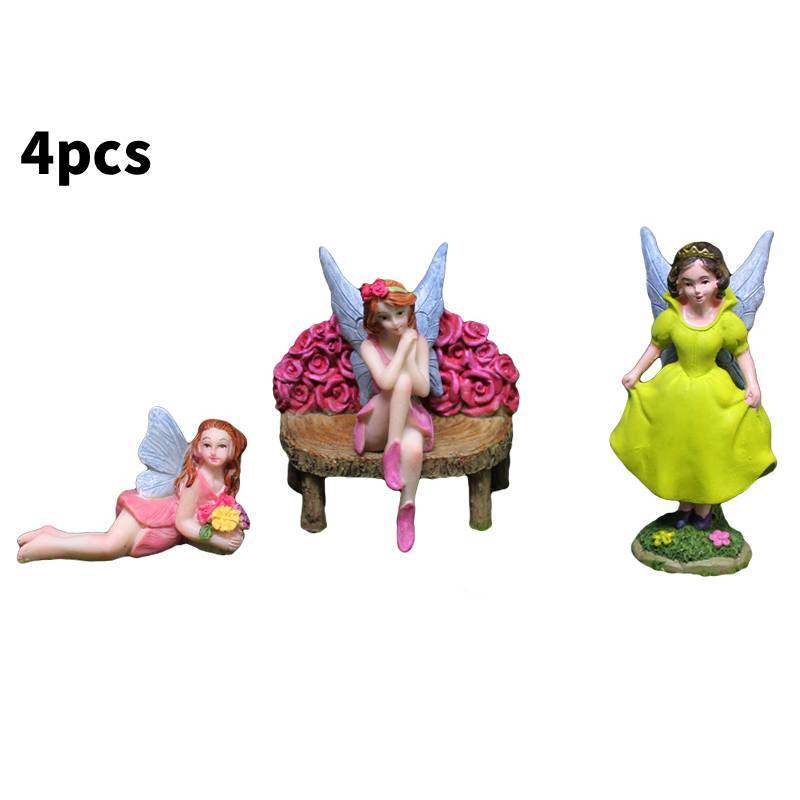 Flower Fairy Creative Miniature Resin Garden Scene With Fairy And Dwarf Decor For Gifts And Parties
