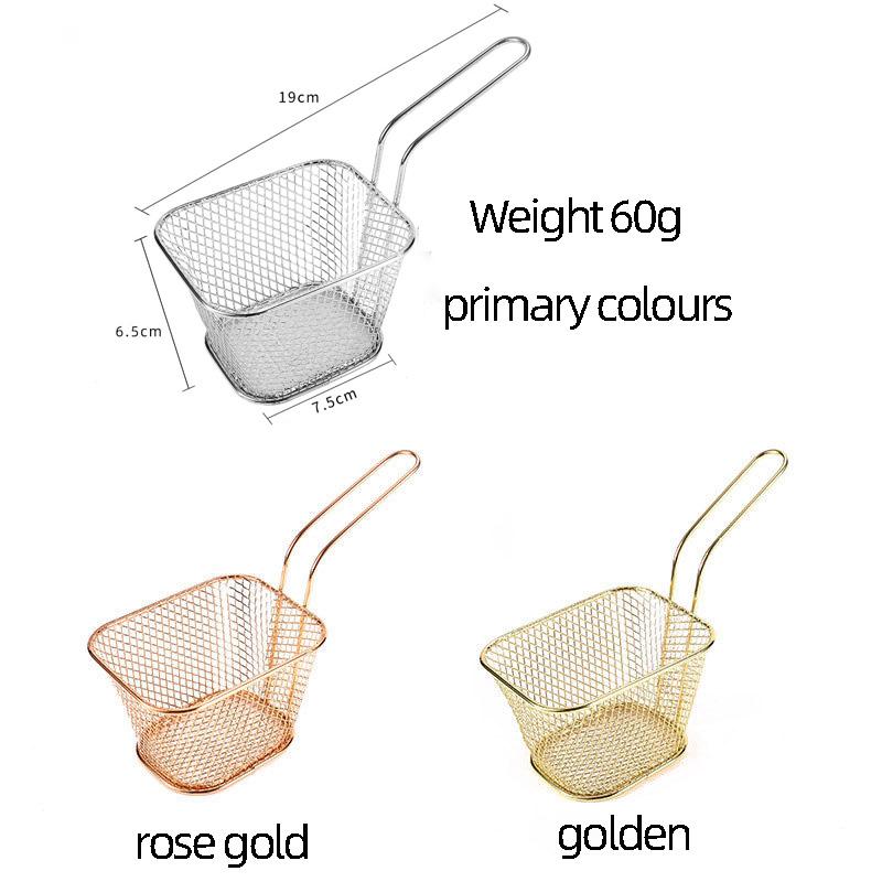 Snack Fried Net Basket French Fries Oil-Proof Drain Frying Basket Fried Chicken Snacks Food Basket Oil Drainage Network Filter