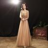 Champagne Banquet Evening Dress 1011 New Summer Temperament Dignified Long-sleeved Dress Host Performance Dress