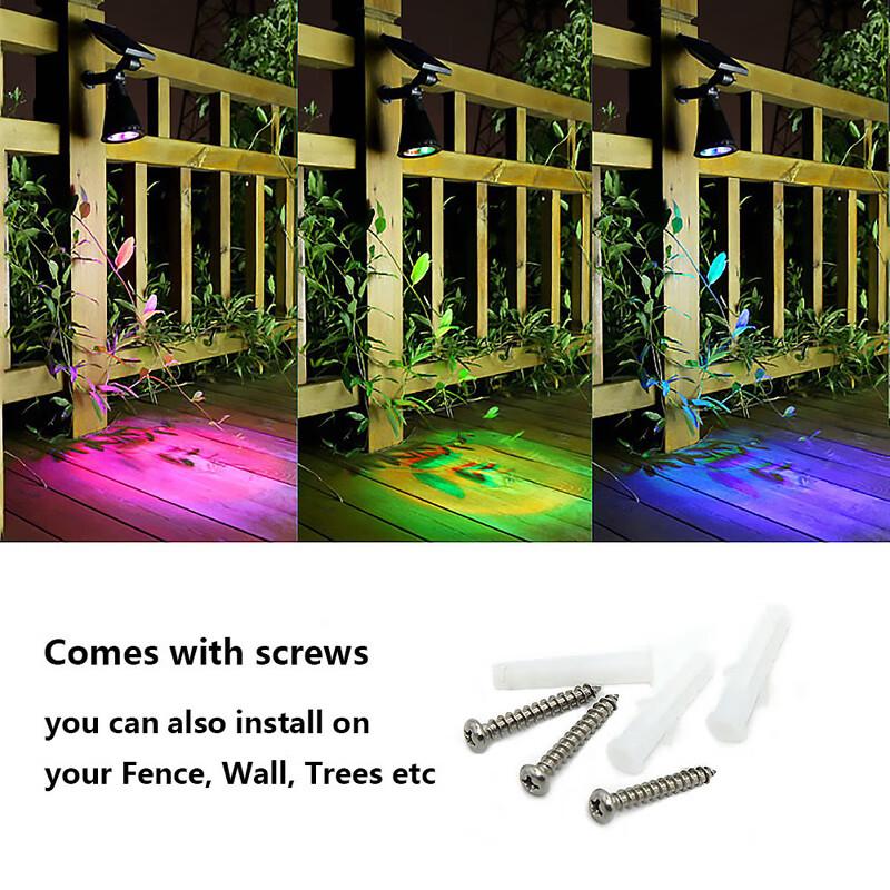 4-LED Colorful Solar Landscape Spotlight