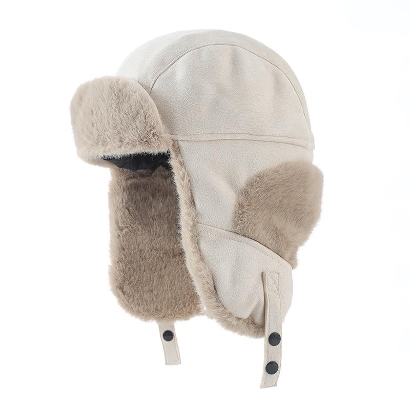 Japanese Thickened Plush Lei Feng Hat In Autumn and Winter Casual Versatile Retro Warm Hat Outdoor Travel Cold Ear Protection Hat