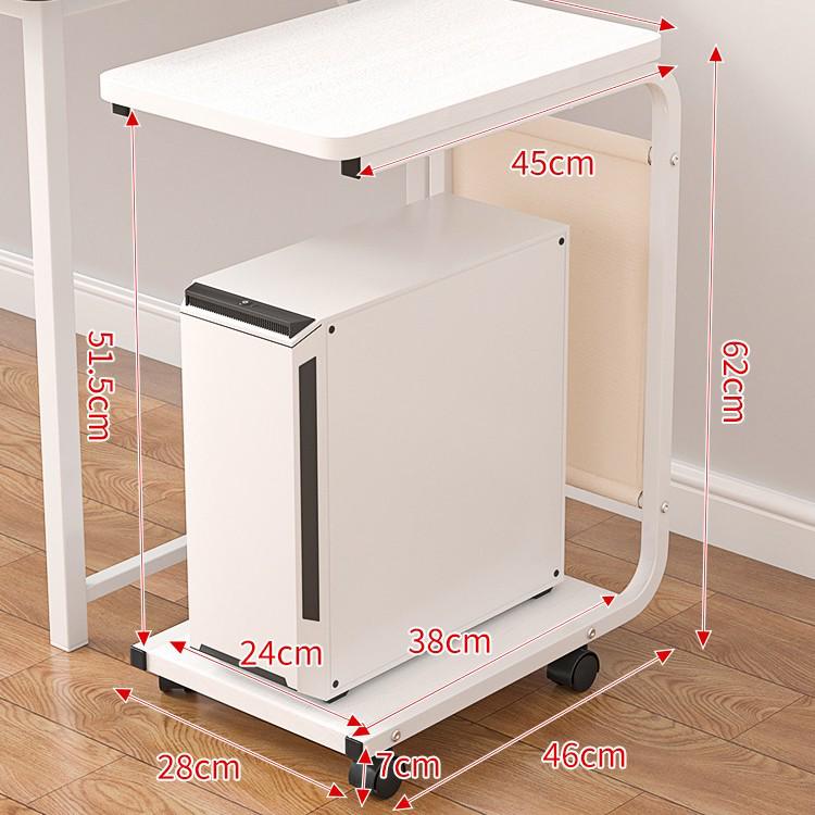 Rolling Desktop Computer Stand with Storage and Printer Shelf
