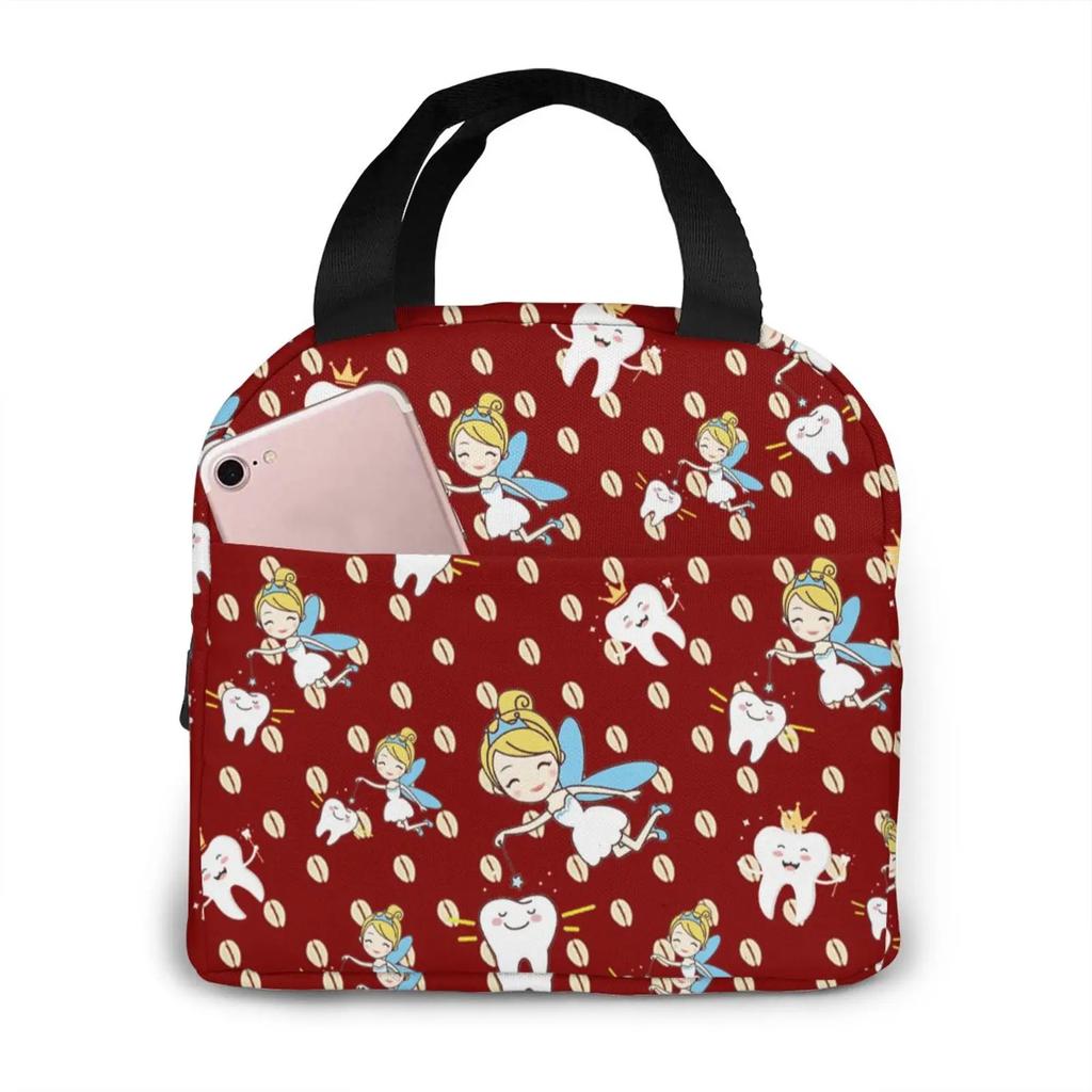 Tragbare Lunchtasche Cartoon Krankenschwester Muster Thermoisoliert Lunch Tote Kühltasche Handtasche Bento Beutel Behälter Schultaschen für Lebensmittel