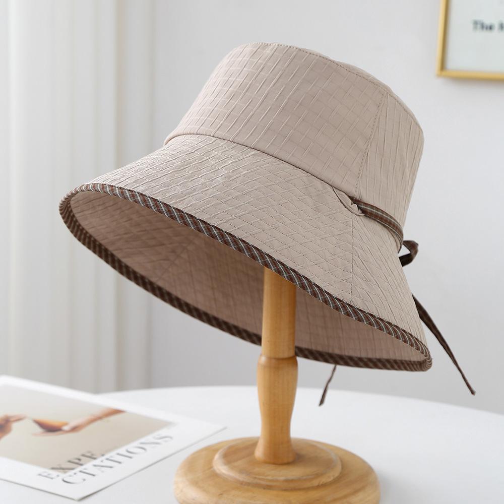 Bucket Hat Women Simple Bow Spring Summer Hats For Women Foldable Outdoor Travel Sun Protection Sunhat Bob Cap Female New