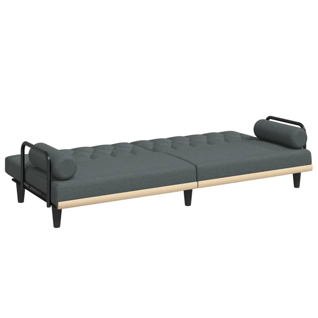 Vidaxl Foldable Sofa With Armrests, Dark Grey, Upholstered