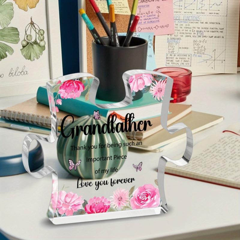 2D Flat Colorful Acrylic Decorative Plaque and Ornament: A Special Gift for Grandpa and Stunning Tabletop Decor for Home Living Spaces
