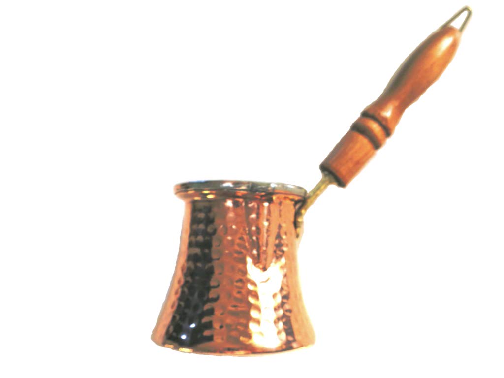 

Аутентичная турецкая медная ибрик джезва турецкая с деревянной на 3 порции (для кофе) Ручка,