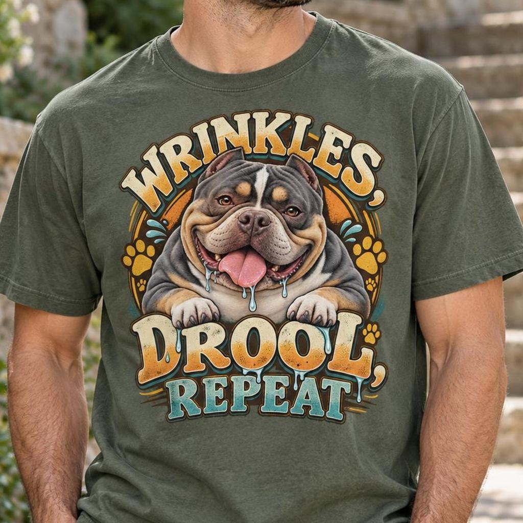 Micro Bully Shirt, Funny Bully Dog T Shirt, Bully Owner Gift, Drooling Dog Tee, Vintage Dog Lover Shirt