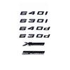 Glossy Black ABS Alphanumeric Badge for BMW E63 E64 F06 F12 F13 G32 - 630i 630d 640i 640d XDrive SDrive - Bright Silver Car Embl Yk2
