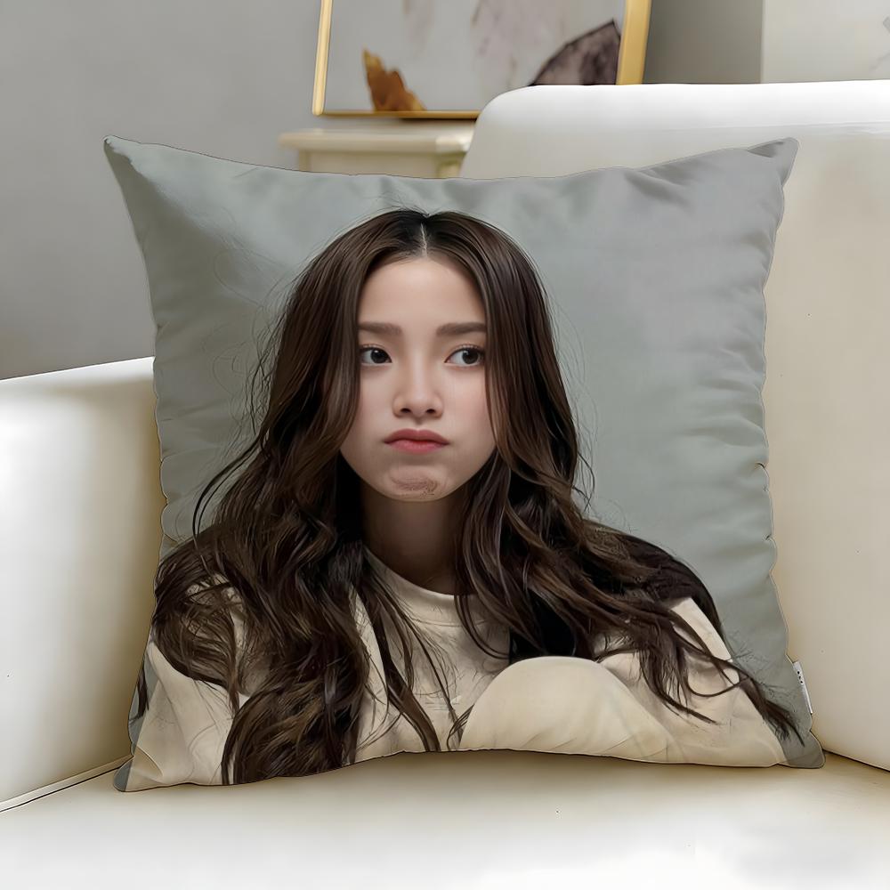 Popular Actress Baifern Cushion Cover Soft  EasyWash Pillow Case  Versatile for Couch Bed Travel and Office