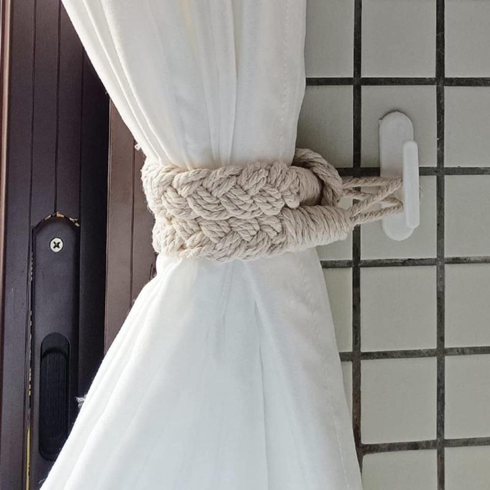 White Adhesive Hook Plastic Blind Cord Holders Storage Rack Curtain Hooks Office