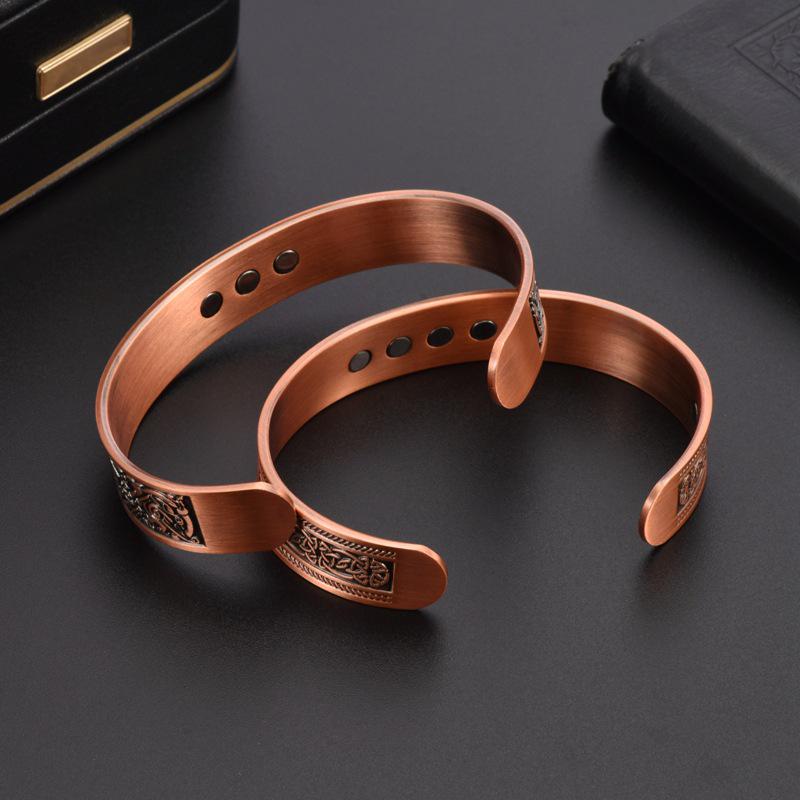 Tree of Life Pattern Magnetic Copper Bracelet In Antique Bronze