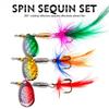 Rotating Metal Spinnerbait Fishing Lure Set in Box