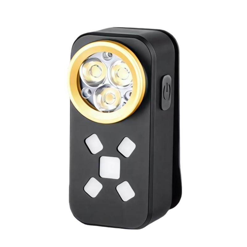 Small Clip On Flashlight Featuring 7 Lighting Modes 500 Units Brightness And Magnetic Base For Car Motorcycle Outdoor Use