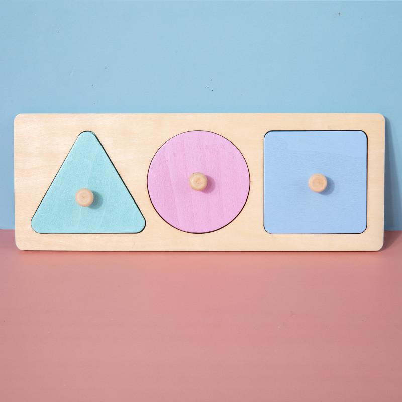 

Montessori Magnetic Shape Puzzle For Kids With Wooden Blocks For Cognitive Development Color Geometric