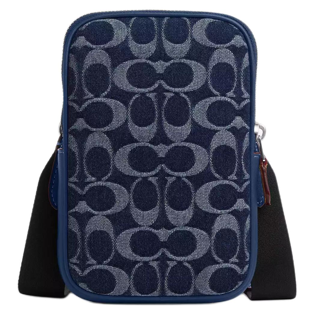 

Coach Mini Denim Crossbody Bag With Detachable Shoulder Strap And Zipper Closure Men bags Deep-Blue CY889-SVXR9 Basic Set (Bag+Dust Bag)