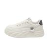 Thick Baseplate Shoes Women's Spring and Autumn New Ins Trendy Soft Sole Leather Surface Versatile Casual Student White Shoes