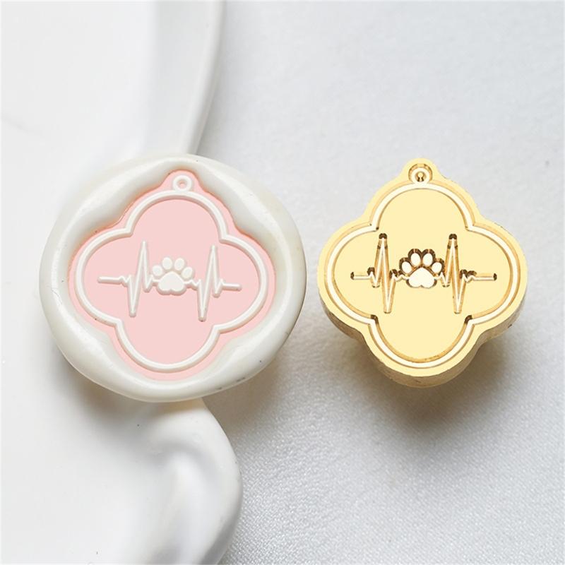 Cats Sealing Wax Stamp Pets Series Wax Seal Stamp Brass Head Dog Paws Seal Stamp for Scrapbooking Invitations Decoration