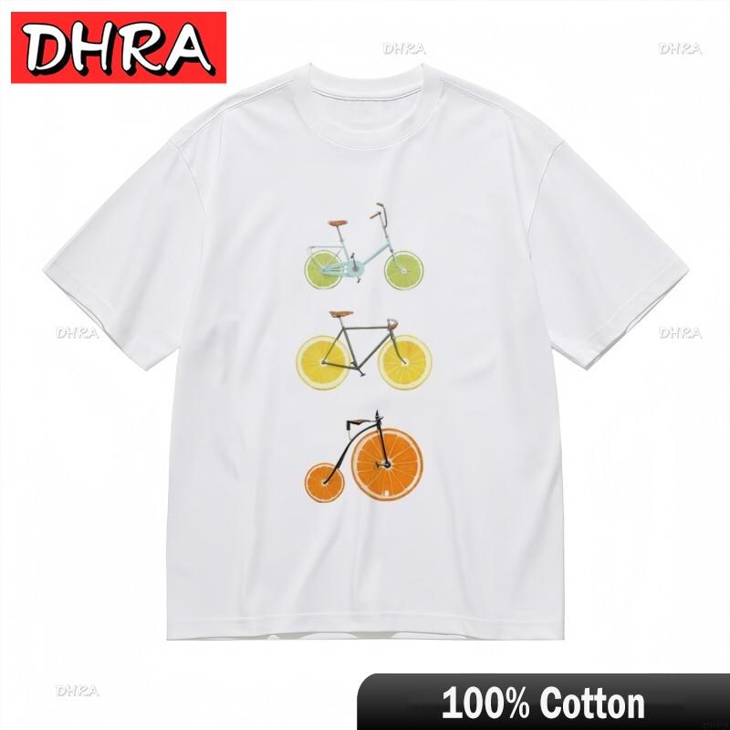 Womens Breathable Classic TShirt Creative Lime Lemon Orange Bike Design Tee Tshirts TShirts for Weekend Style TShirt Girls S