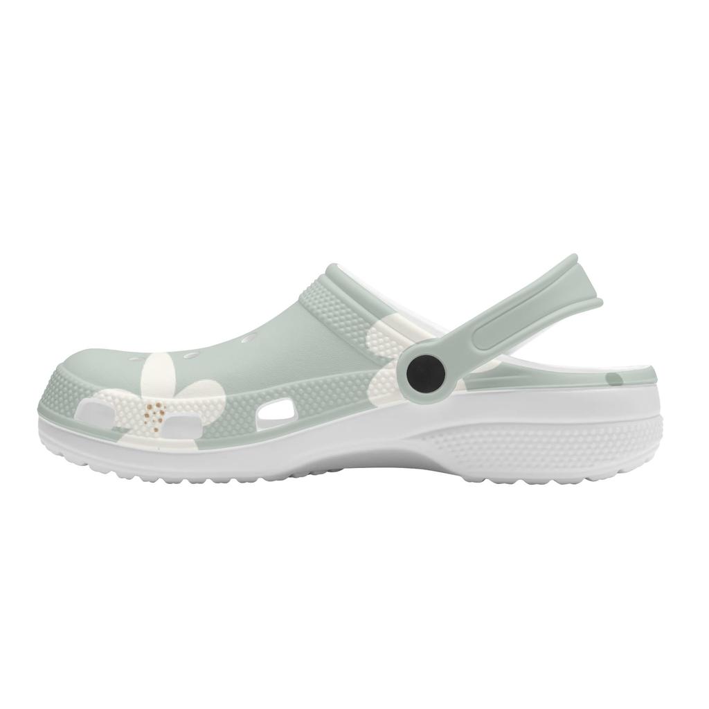 White Printed EVA Clogs Women Men Breathable Lightweight Slip On Casual Footwear Soft Sole Summer Sandals Summer Daily Wear