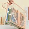 1pc Large Transparent PVC File Folder Organizer with Multiple Compartments for Tablets, School Supplies Storage