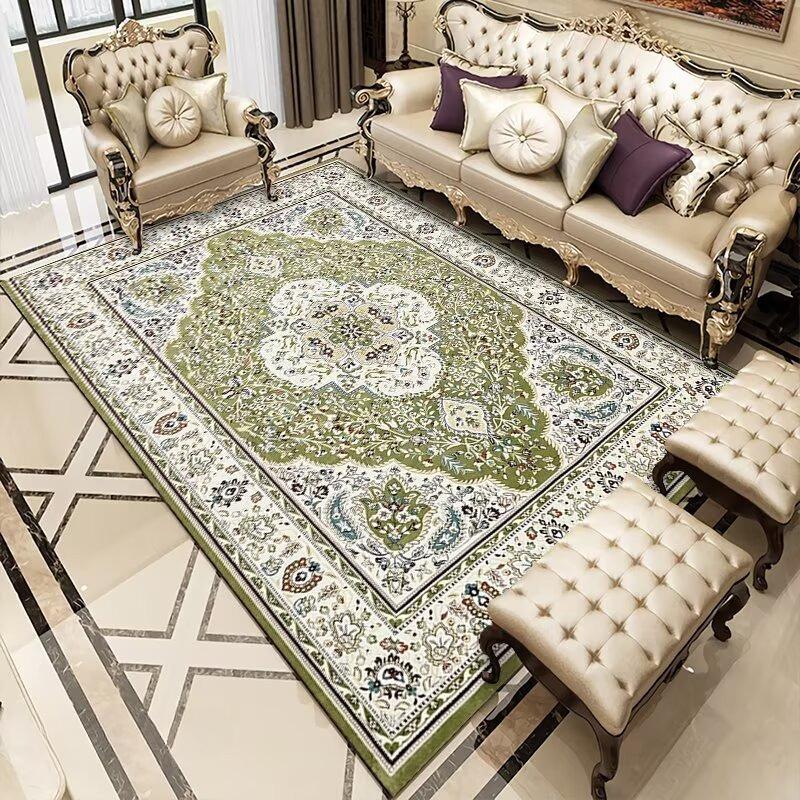 Classical Style Floor Mat Non-Slip Living Room Customizable Floor Rug Bedroom and Living Room Washable Soft Carpet Home Dcor