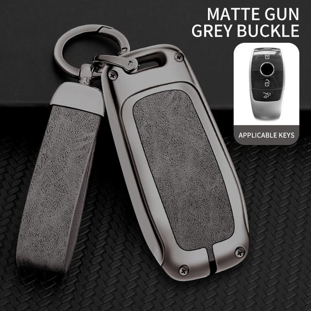 

Металлический кожаный чехол для автомобильного ключа брелок для Mercedes Benz ACESG Class GLC CLE CLA GLB GLK GLS W177 W205 W212 W213 W222 X167 AMG