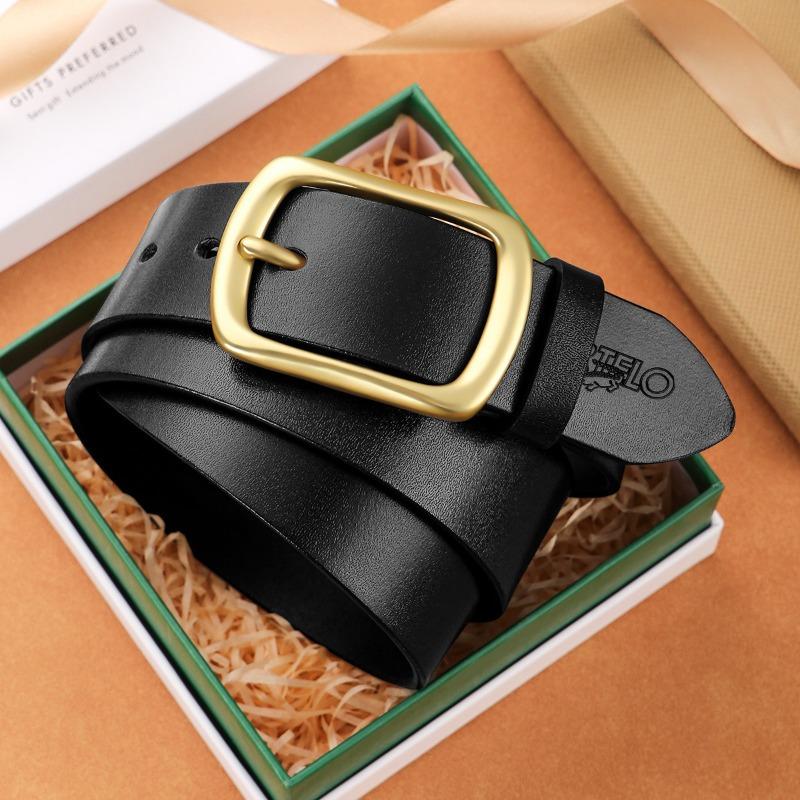 Mei Mary [first layer cowhide] men's genuine leather belt, retro copper buckle belt, easiest for match middle-aged and young pants belt