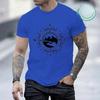 Retro Compass Print Versatile T-Shirt Fashionable Comfortable Breathable Soft Casual Sports Short Sleeve Cotton T-shirt