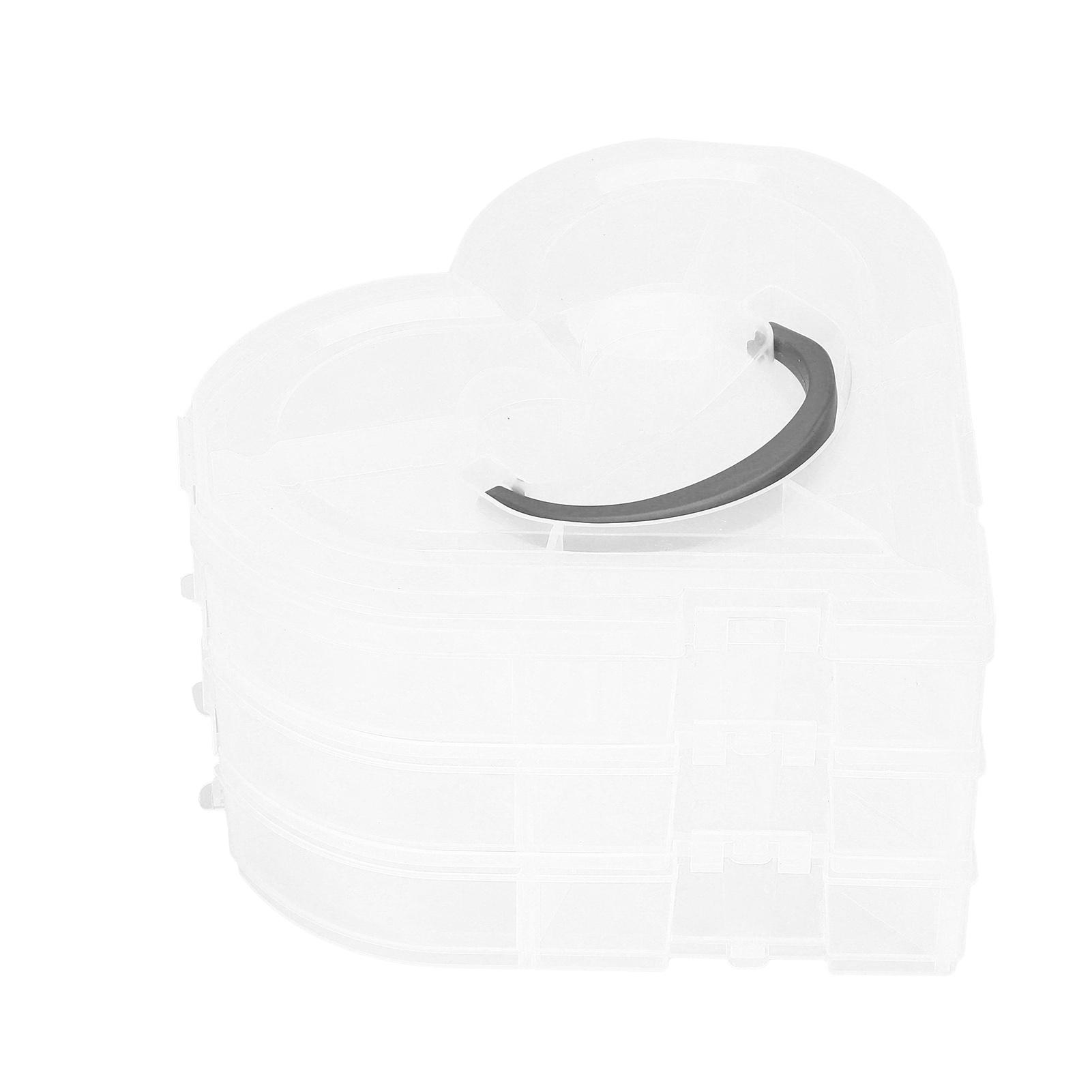 

Heart Shaped Clear Jewelry Grids Organizer Plastic DIY Storage Box Jewelry Art Storage Container