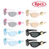 8pcs Heart Style Sunglasses Women Men Y2K Trendy Wrap Around Sports Sun Glasses Goggles Sun Glass Shades Eyewear UV400
