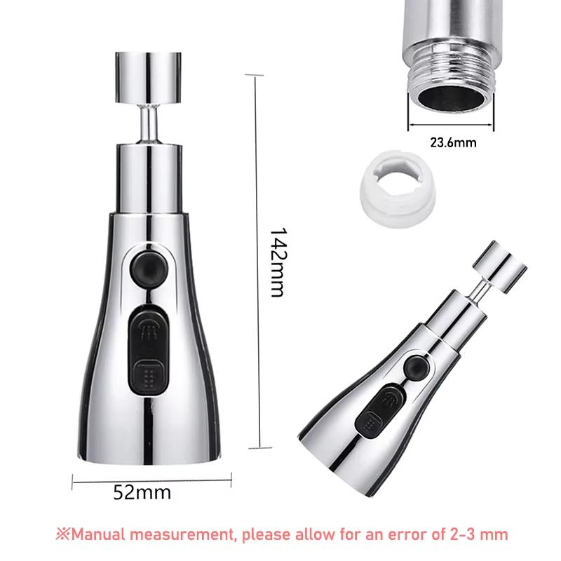 3 In 1 Kitchen Faucet Extender Universal 360° Rotate Pull Out Kitchen Tap Multi-mode Strong Flushing Booster Kitchen Accessories