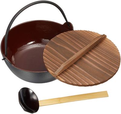 Chubu Tokiwa Yamaga Pot 24cm Tea Enamel Made In Japan QYM02024 (with Ladle) (inner Finish)