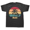 Funny Haiti Retro Sunset Proud Haitian T Shirts Cotton Streetwear Gifts Mens Clothing Fashion Casual Loose Oversized T Shirt