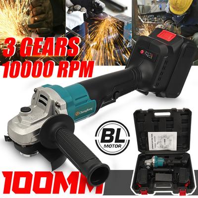 21V 100MM Cutting Machine 1/2 Lithium-Ion Battery DIY Woodworking Grinding Machine Power Tool Brushless Electric Angle Grinder