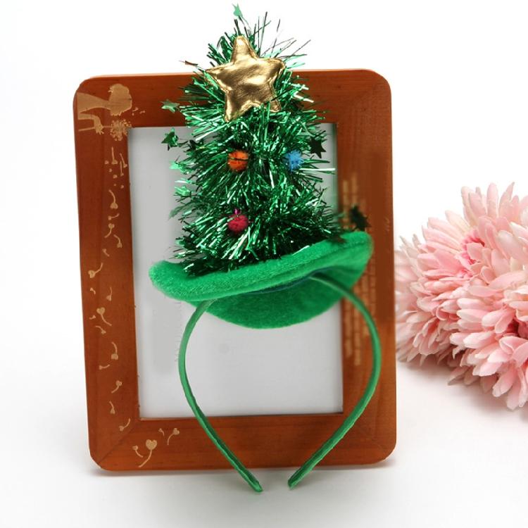 Christmas Hair Bands Glitter Santa Hat Headband Glowing Holiday Party Favor