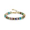 Bohemian Style Colorful Natural Stone Beaded Disc Bracelet For Women