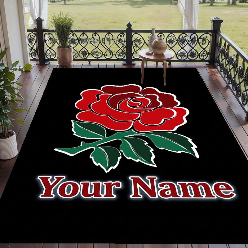 Custom Text Printed Rug England Rugby Non Slip Floor Carpet For Home Room Decor
