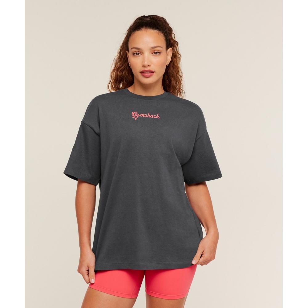 GymShark Apr S LifT Club overSized T ShirT Onyx Grey B4c7z Gb7n