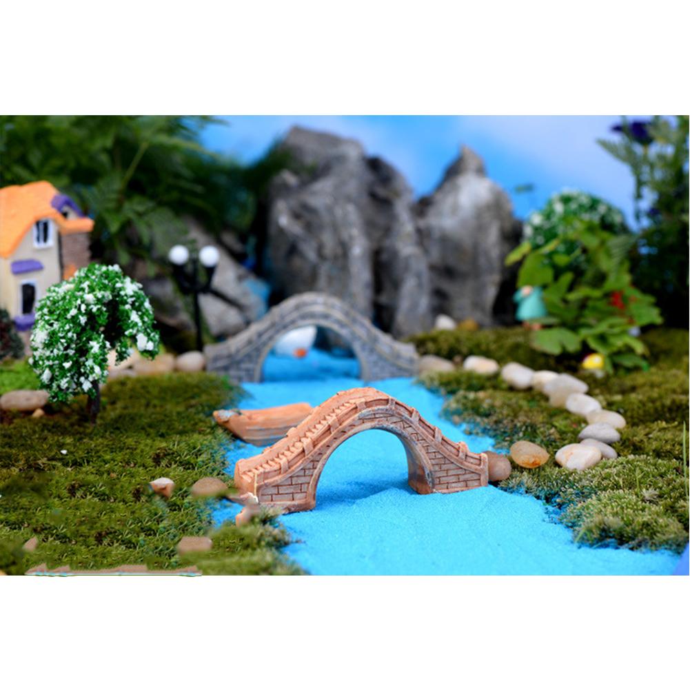 Voetgangersbrug Ornamenten Micro-landschap Simulatie Waterdicht Doe-het-zelf Montage Ornamenten