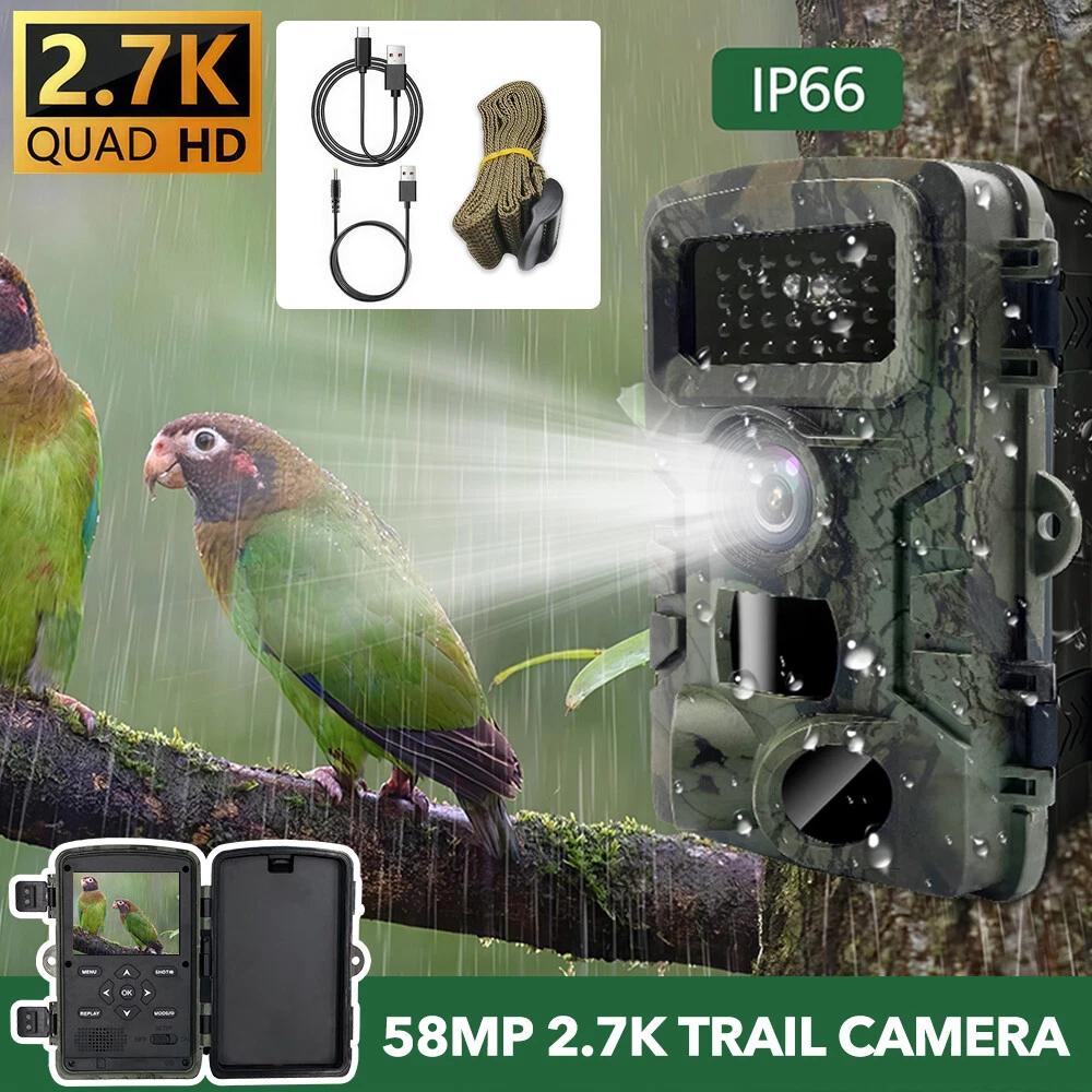 Hunting Trail Camera 2 Inch 2.7kHD HD Trail Hunting Camera IP66 Waterproof Night Vision Outdoor Wildlife Monitoring Trap Camera