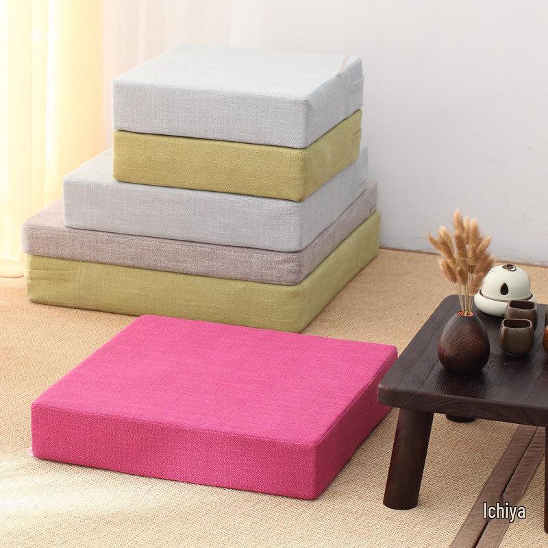 Washable Thickened Four Seasons Japanese Tatami Square Seat Cushion for Floor and Coffee Table.