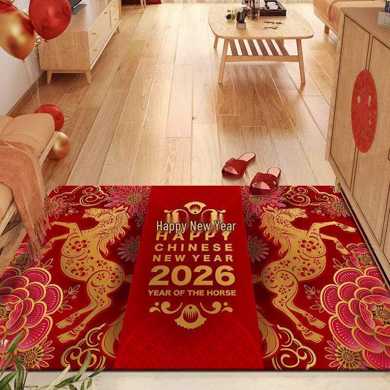 2026 Red Carpet Non-slip Absorbent Mat for Bathroom, Toilet, Living Room, and Kitchen