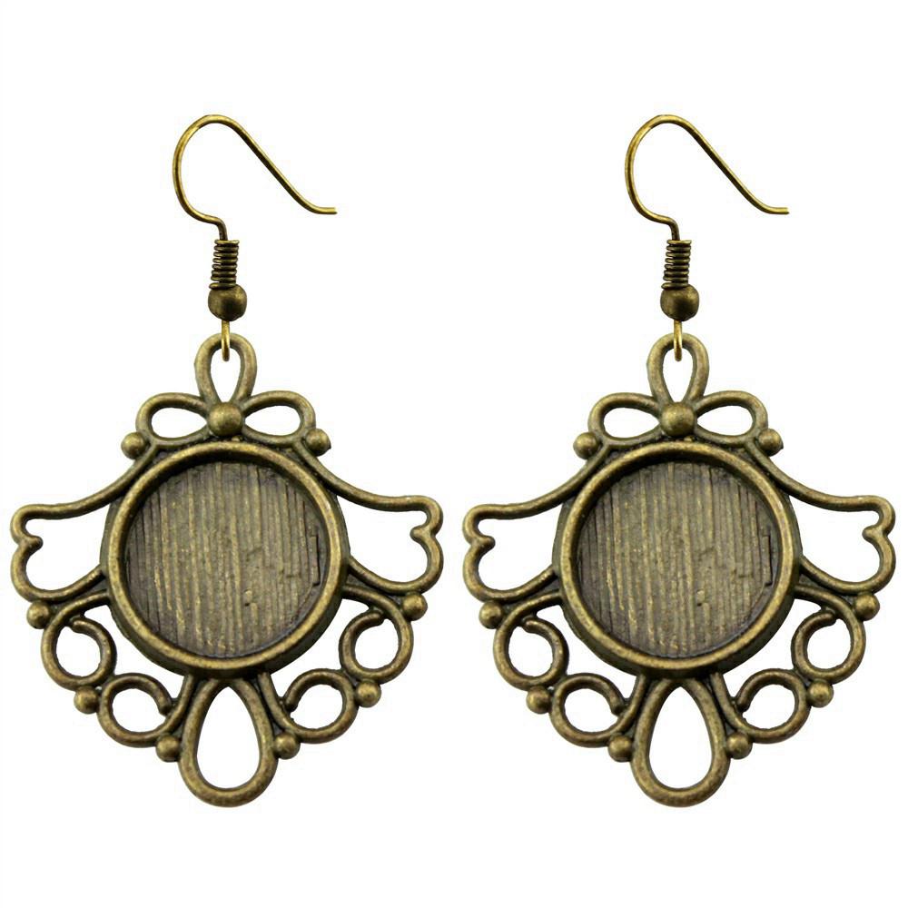 Round Cabochon Base Dangle Earrings DIY Jewelry Findings For Handmade Gifts