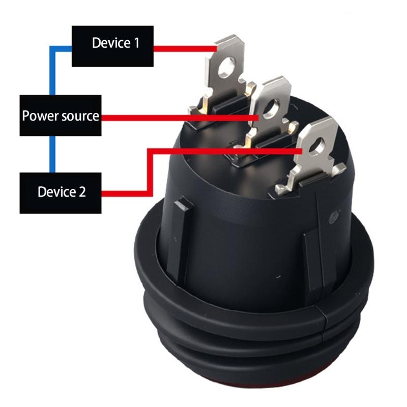 Water Resistant Round Rocker Switches 3 Pin 3 Position Industrial Control Switches Suitable for Industrial Control panel 